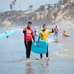 Student taking Private surf lessons